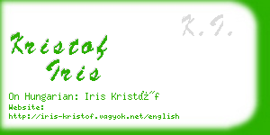 kristof iris business card